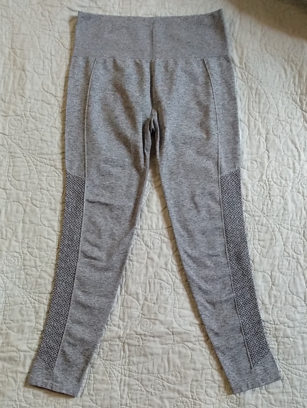 Fabletics Women's High Waisted Capri Powerhold Leggings, Gray Heathered
